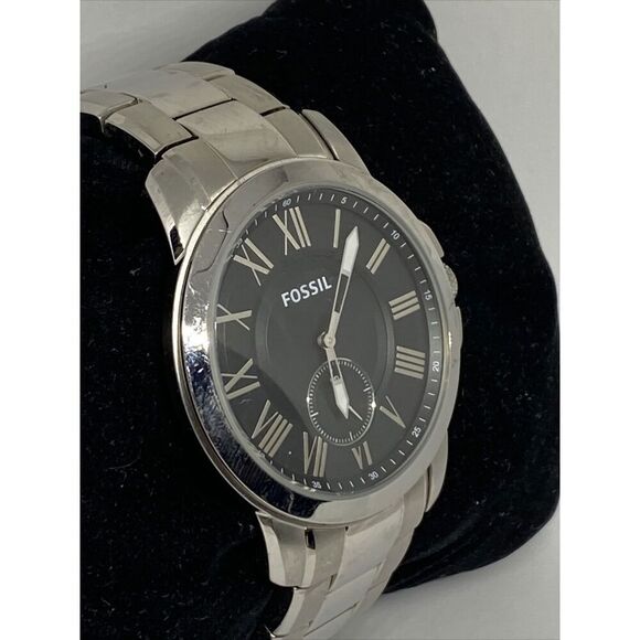 Fossil Grant FS4973 Men's Stainless Steel Analog Black Dial Quartz Watch XR914 - Picture 5 of 12